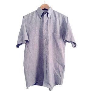 Lord & Taylor Short Sleeve Oxford Button Down, Light Blue, Size 15